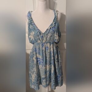 Abercrombie And Fitch Blue and Cream Floral Dress Sz:XL NWOT